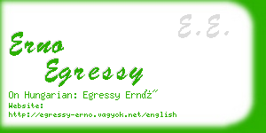 erno egressy business card